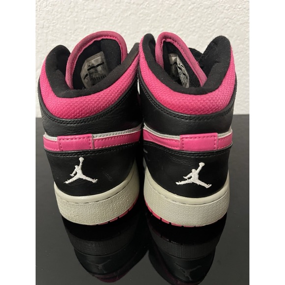 Air Jordan 1 Black Gray Pearl Vivid Pink Size 7Y Sneakers 555112-009 Shoes - Picture 4 of 8